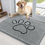 OLANLY Dog Door Mat for Muddy Paws 35x24, Paw Print Design Chenille Mud Mat | by OLANLY