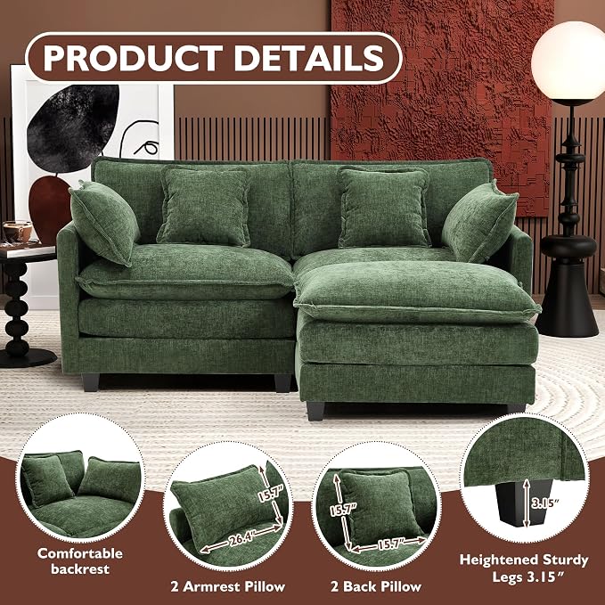 Ihanherry 77" L Shaped Modern Sofa Modular Sectional Cloud Couch - Image 4