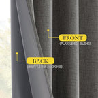 NICETOWN Grizzle Gray Linen 100% Blackout Curtains - Image 8