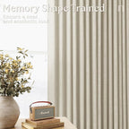 Linen Beige 72 Inch Pinch Pleated Semi Sheer Curtains 2 Panels Set W40xL72 | - Image 3