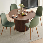 Dining Table Set for 4, Mid Century Modern 47 Inch Wooden Round Dining Table Set - Image 8