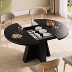 iPormis 43.3in-59in Extendable Round Dining Table - Image 4