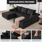 Weture 108” Modular Sectional Couches, Modern Modular U-Shape Sofa - Image 6
