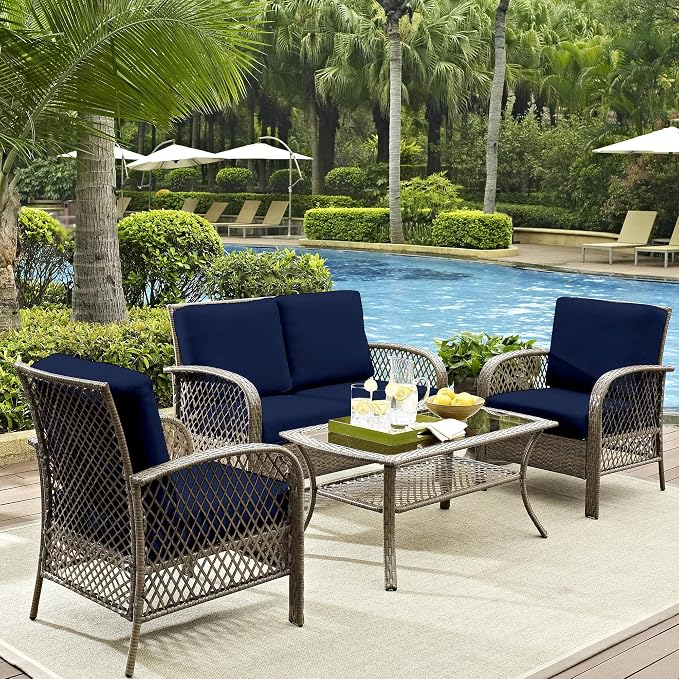 8Pcs Outdoor Cushion Covers, Elastic Patio Cushion Covers | Washable, - Image 5