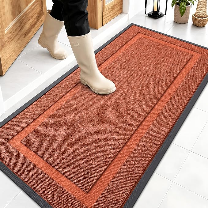 OLANLY Front Door Mat Outside 47x23, All-Season Heavy-Duty Rubber Doormat | by OLANLY