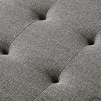 24KF Large Rectangular Upholstered Tufted Linen Fabric Ottoman Bench, Padded - Image 8