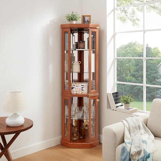Glass Corner Display Cabinet - Image 4