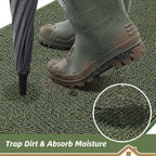 BEQHAUSE Dirt Trapper Door Mat 24" x 36" Half Circle Non Slip Rugs, Absorbent - Image 3