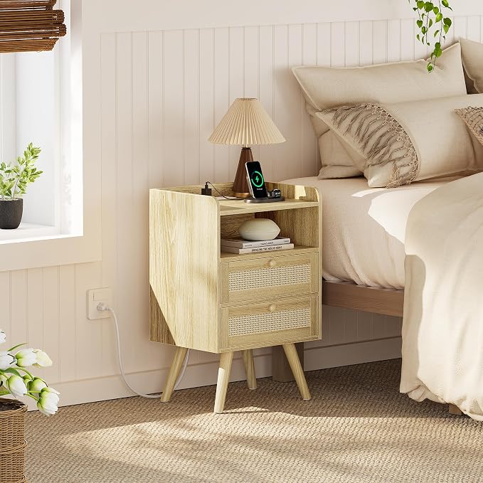 SUPERJARE 2 Drawer Night Stand - Image 2