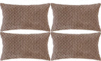 Set of 4 Light Brown Decorative Throw Pillow Covers 12x20 Inch Corduroy Pillow by Cozoomy