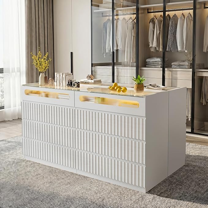 senlin Fluted 8 Drawer Dresser, - Image 9