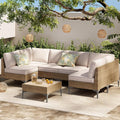 7-Piece Patio Furniture Set, Outdoor Wicker Sectional Sofa by OutdoorPatioFurnitureSet