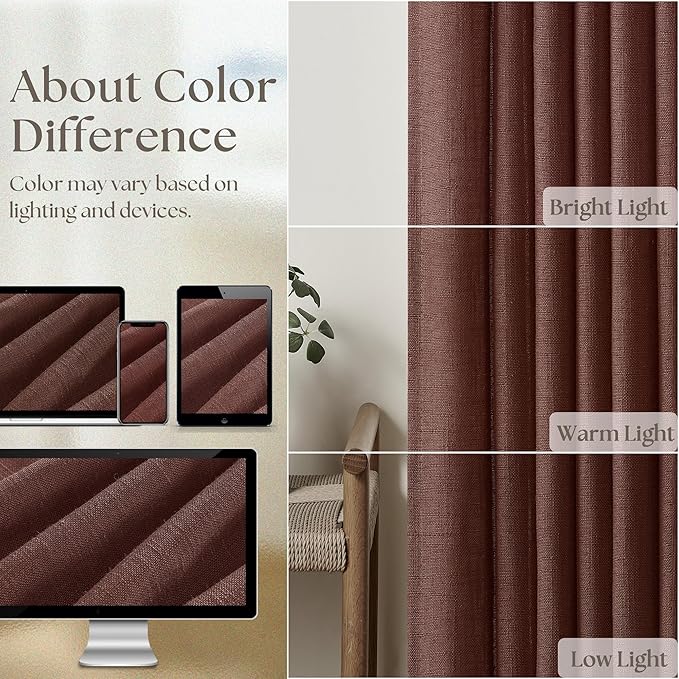 Pinch Pleated Semi Sheer Linen Curtains - Image 4