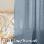 RYB HOME Light Filtering Linen Sheer Curtains 72 inch Long - Image 5