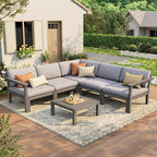 Stoog Patio Furniture Set, 6-Piece All-Weather Outdoor Sectional Sofa Set by Stoog
