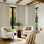 Oatmeal Pinch Pleated Blackout 90 Inch Curtains 70 Inch Wide Dual Layer | Pinch - Image 7