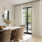 126 Inch Semi Sheer Linen Pinch Pleated Extra Long Curtains Beige Light Tan | - Image 8