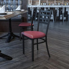 Flash Furniture HERCULES Series Black Ladder Back Metal Restaurant Chair - Image 2