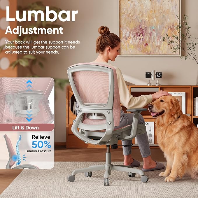 ELABEST Mesh Office Chair, Ergonomic Computer Desk Chair, Sturdy Task Chair- - Image 7