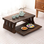Japanese Altar Table, Vintage Black Minimalist Low Coffee Table, Foldable by Unknown