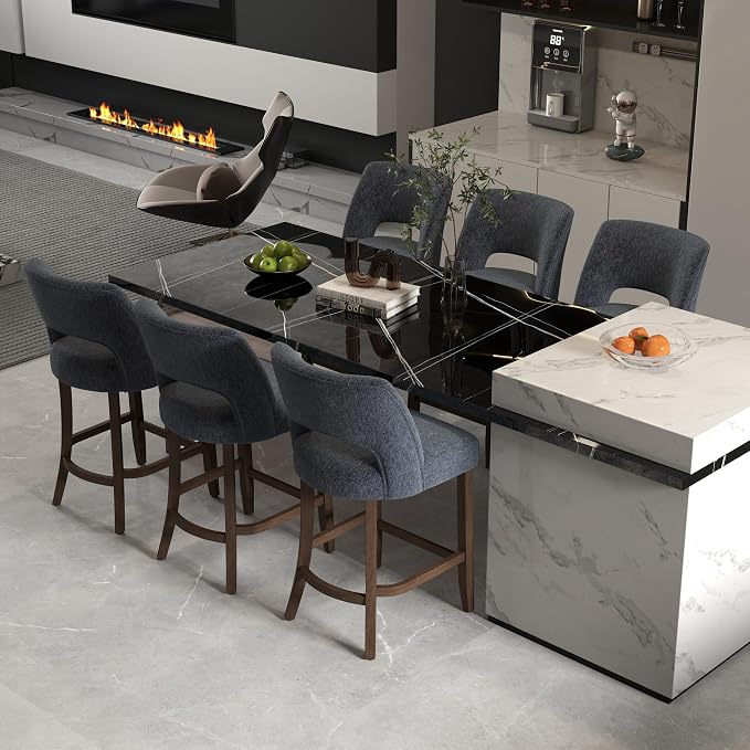 VKNOW Bar Stools Set of 6, Modern Counter Stools by VKNOW