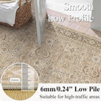 Schweek Khaki 2x3 Entryway Rug Non-Slip Washable Rugs - Image 4