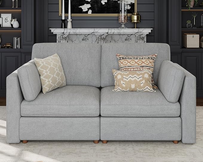 Oversized 2 Seater Modular Sectional Sofa, Solid Wood Frame Sofa, Removable by Kalafini