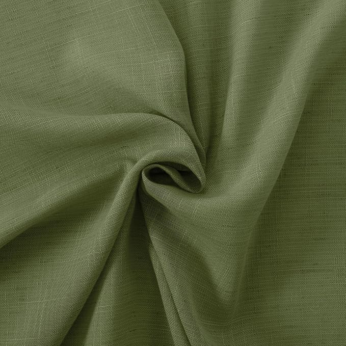 BGment Olive Green Linen Curtains 36 Inches Long - Image 8