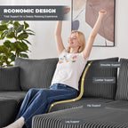 Weture 107" Modular Sectional Sofa, L-Shaped Boneless Couch - Image 8
