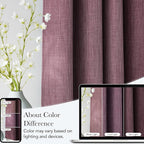 NICETOWN Faux Linen Greyish Purple Blackout Curtains 84 inches Long - Image 5