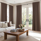 Mocha Mousse 100% Blackout Linen Curtains 90 Inch Length 2 Panels Set - Image 9