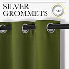NICETOWN Olive Green Blackout Curtains 120 inches Length - Image 2