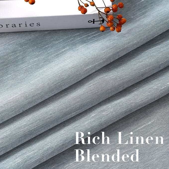 H.VERSAILTEX Natural Linen Semi Sheer Curtains Soft Semi Sheer Curtain Panels - Image 4