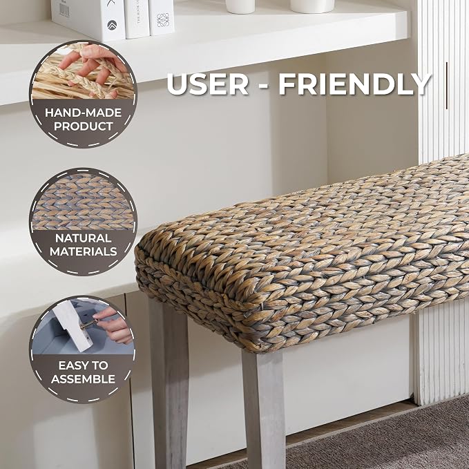 Solid Wood Acacia Indoor Bench - Image 8
