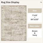 Soalmost 7x10 Area Rug for Living Room Washable Rugs Non-Slip Brown | Low-Pile - Image 5