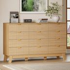 BORNOON 57" Wide Dresser for Bedroom, 12-Drawer Fluted Dresser by BORNOON
