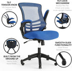 Flash Furniture Kelista Mid-Back Blue Mesh Swivel Ergonomic Task Office Chair - Image 5
