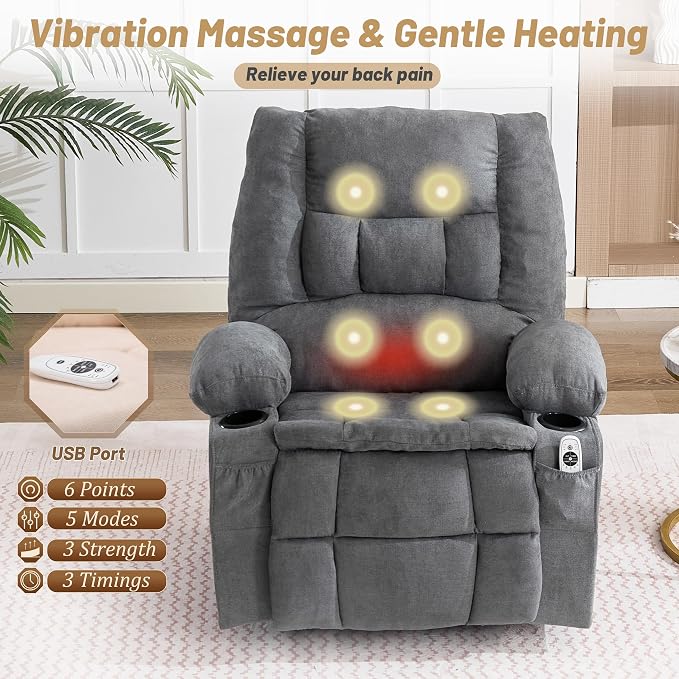 Oversized Swivel Rocker Recliner Chair - Image 3