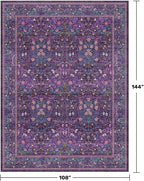 Washable Plum Purple Rug for Bedroom - Image 2