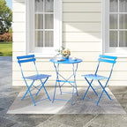 Bistro Table and Chairs Set of 2, 3 Piece Outdoor/Indoor Folding Patio Bistro - Image 8