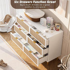 GarveeHome Rattan 6 Drawer Dressers - Image 4