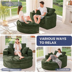 MAXYOYO Oversized Round Chaise Lounge Sofa, Upholstered Lounge Chair - Image 5