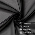 Chyhomenyc Black Sheer Tier Curtains 24 Inch Length, Small Window Curtains - Image 9