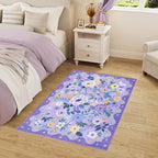 DUKINO 2x3 Entryway Rug, Floral Door Mat Soft Washable Rug Non Slip, - Image 8