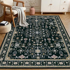 5x7 Area Rugs Living Room: Washable Vintage Rug - Image 3