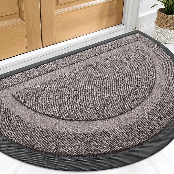 OLANLY Half Circle Front Door Mat Outside 33x21 All-Season Rubber Doormat | by OLANLY