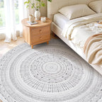 cotiled 8x8 Round Rug 8ft Circle Living Room Boho Area Rugs | Solve Modern - Image 2