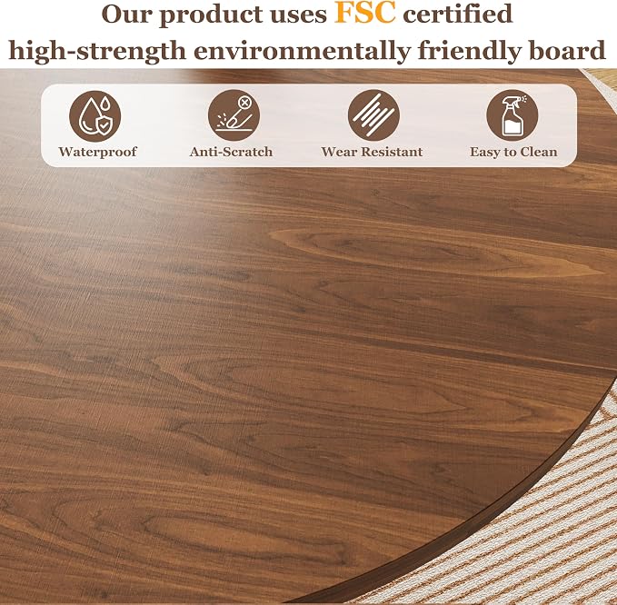 Wildhome Round Dining Table for 2-4, 43 Inch Dining Room Kitchen Table - Image 7