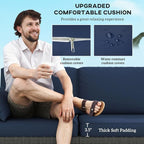Outsunny Patio Couch PE Wicker Deep Seating Outdoor Sofa - Image 5
