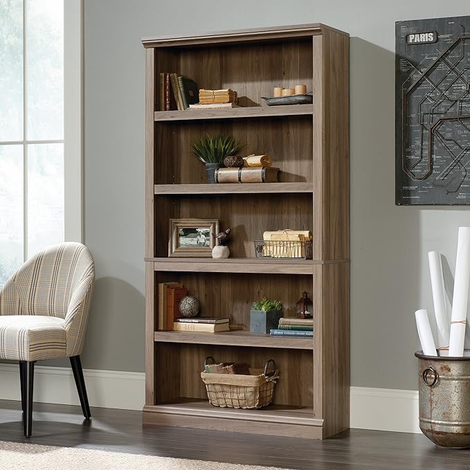 Sauder 5 Tier Book Shelf Wooden Bookcase Multipurpose Bookshelf - Image 2